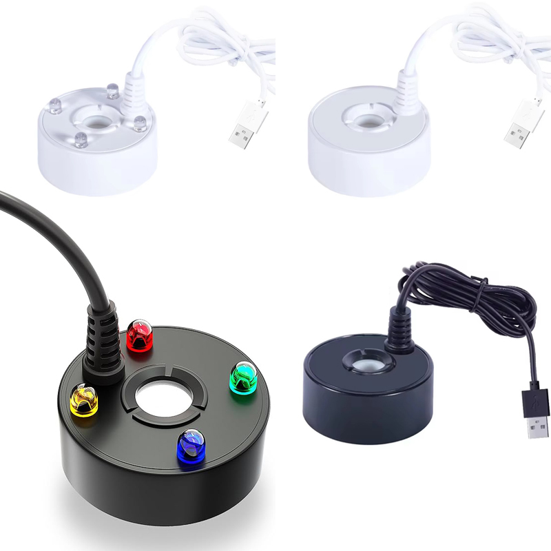 Terrarium Fogger Ultrasonic - USB 4LED 超音波ミストメーカー、屋内噴水水景池ポータブル爬虫類フォガー空気加湿器ハロウィン