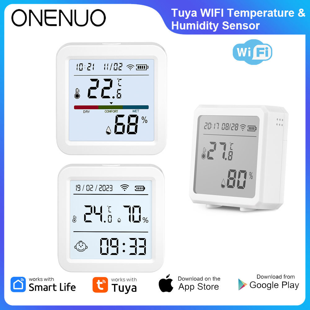 Digital Hygrometer Probe - ONENUO Tuya WIFI 温度湿度センサー湿度計温度計スマートホームアプリリモートモニターサポート Alexa アシスタント