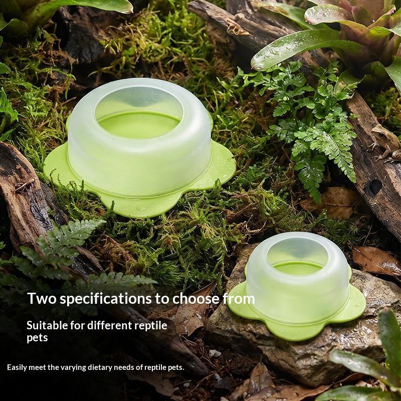 Water Dish Reptile - 1個入りABS製爬虫類用餌皿、逃げ防止設計、ワームフードボウル、テラリウム用品、ヤモリ、トカゲ、ヘビ、カメ用