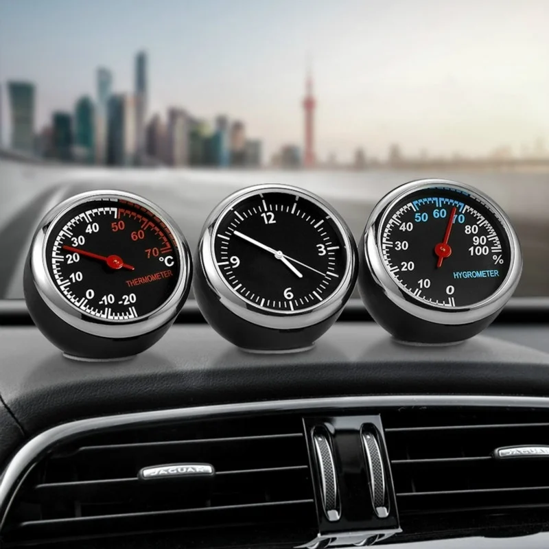 ミニカー自動車デジタル時計自動時計自動車温度計湿度計装飾飾り - Digital Hygrometer Probe のレビューと価格