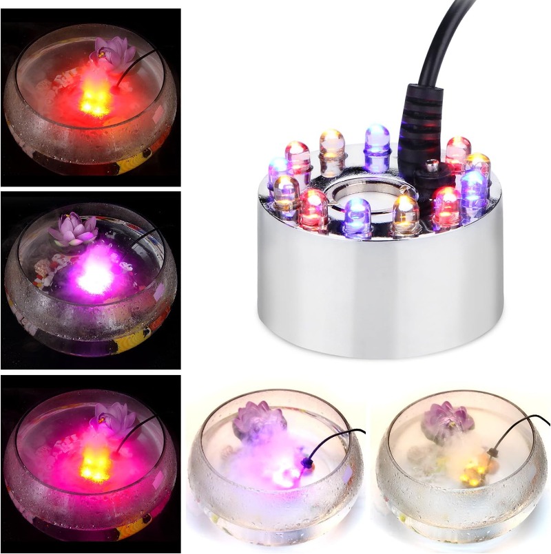 超音波ミストメーカー噴霧器 USB 加湿器カラフルな LED - Terrarium Fogger Ultrasonic のレビューと価格